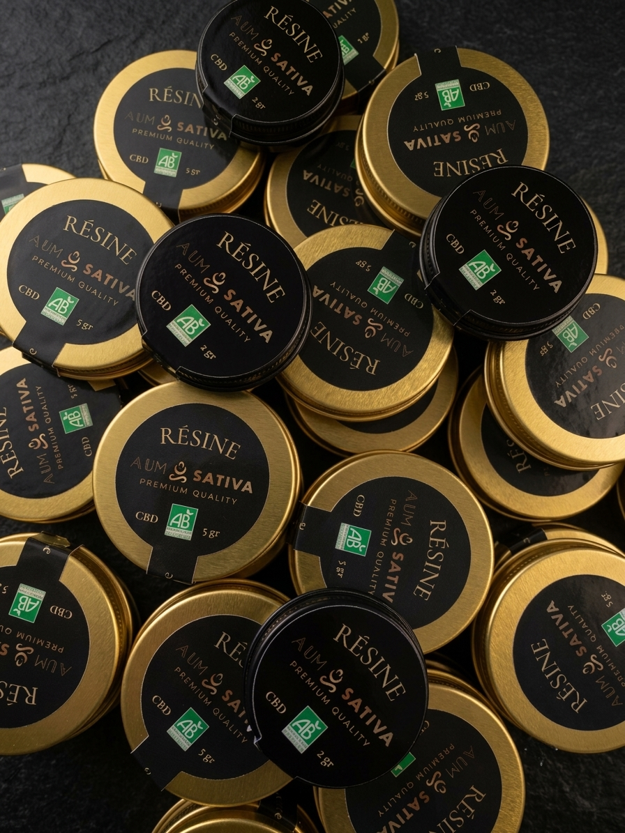Résine de CBD pure, pressée à froid au Domaine, Aum Sativa Lozère